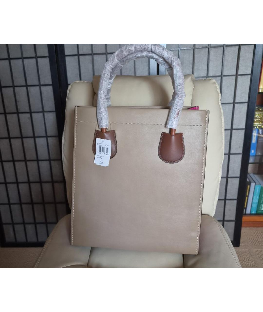 COACH Бежевая кожаная сумка тоут, фото 3