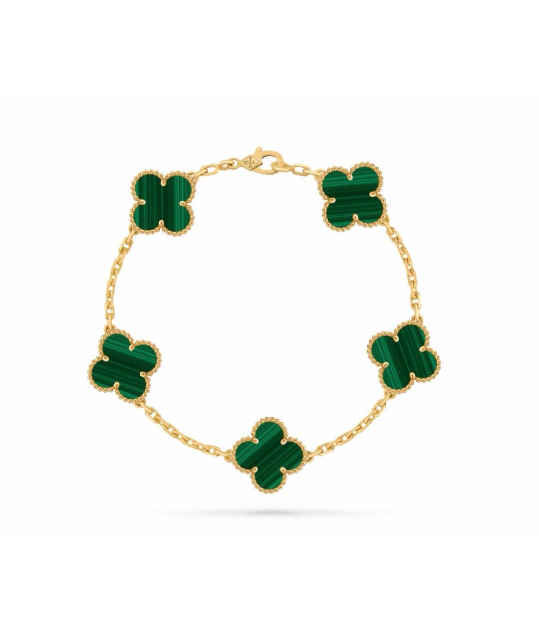 VAN CLEEF & ARPELS Зеленый браслет из желтого золота, фото 9