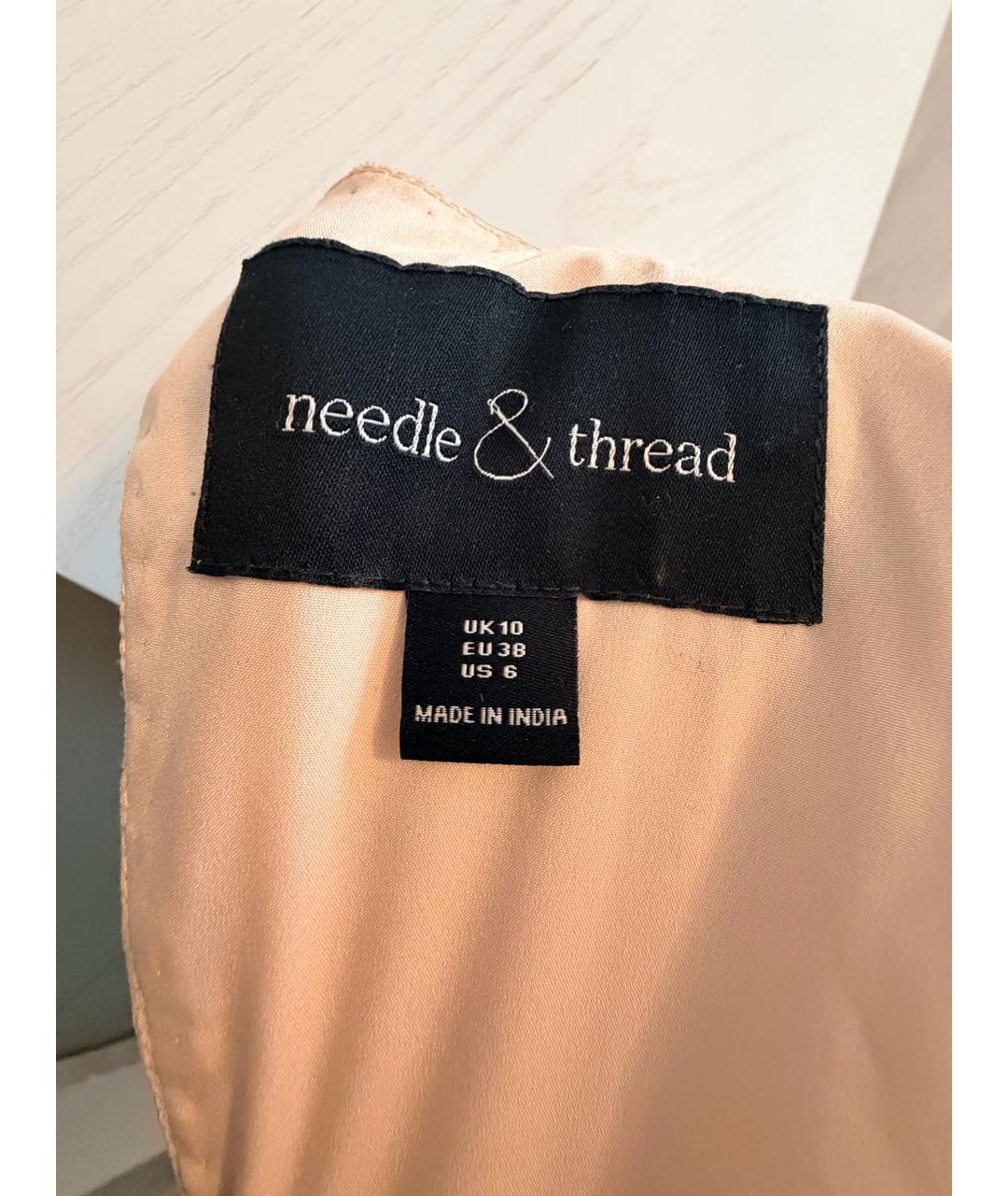 NEEDLE & THREAD Розовое нейлоновое вечернее платье, фото 6