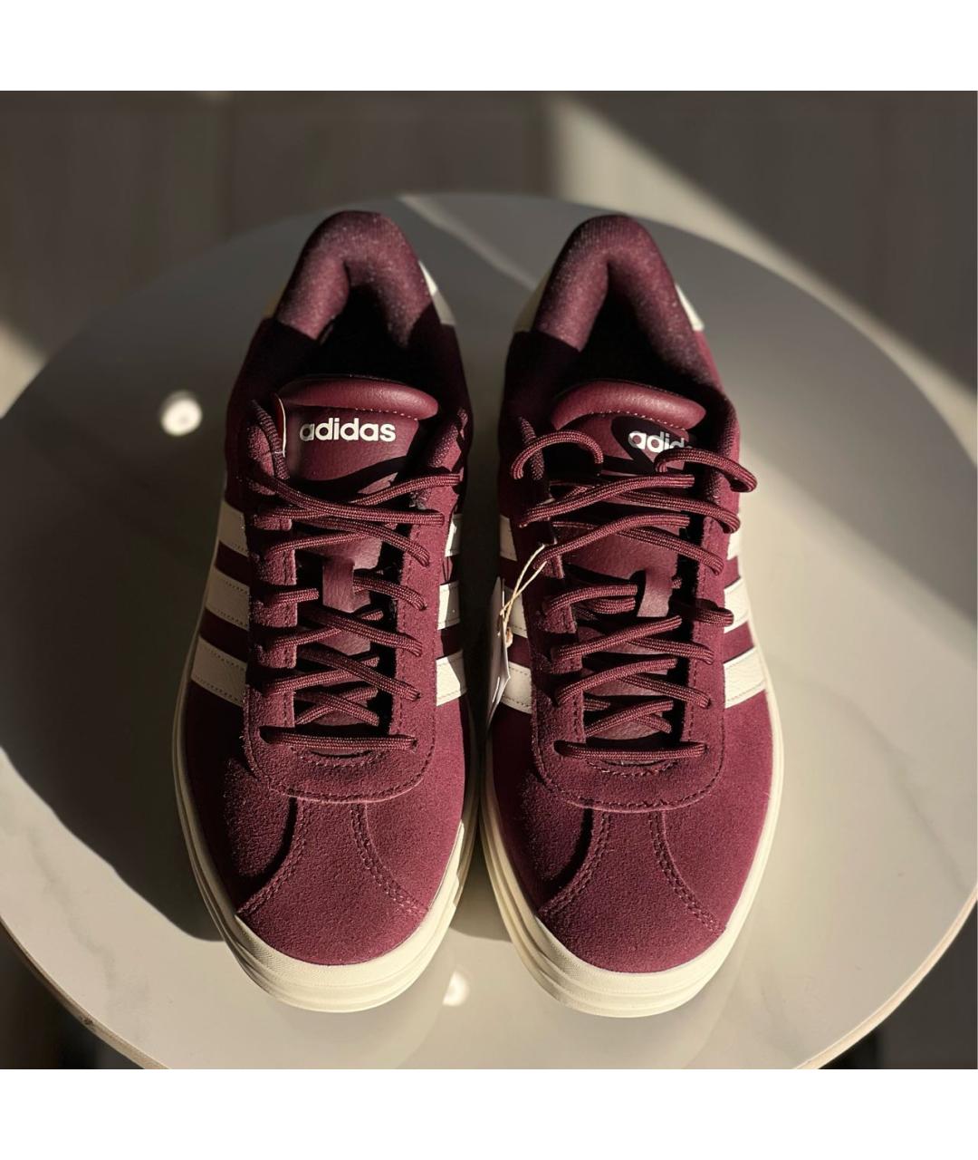 ADIDAS Бордовые текстильные кеды, фото 2