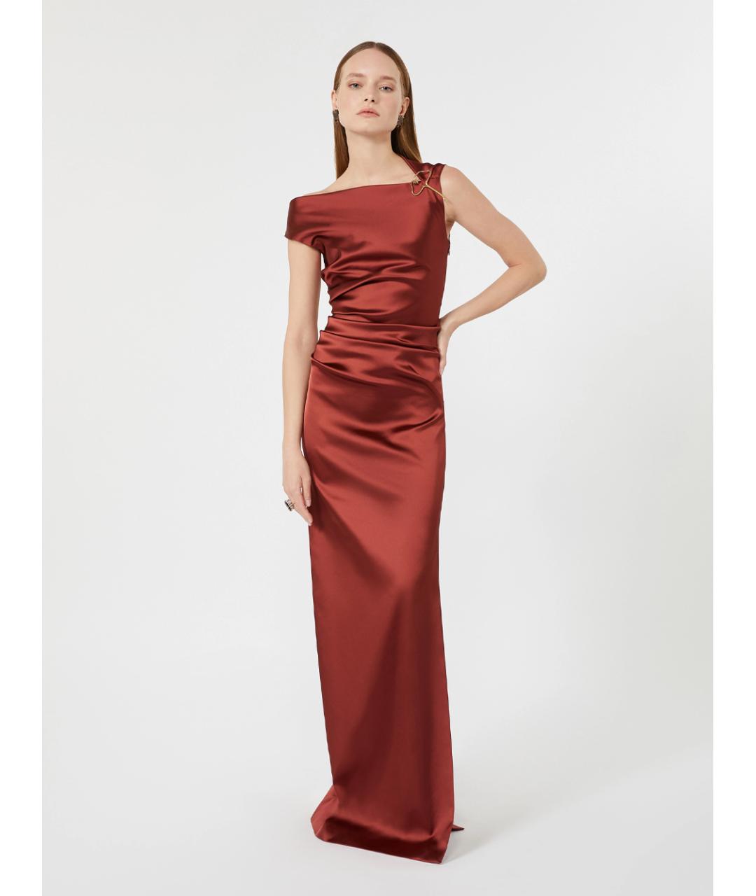 MAX MARA Красное ацетатное вечернее платье, фото 5