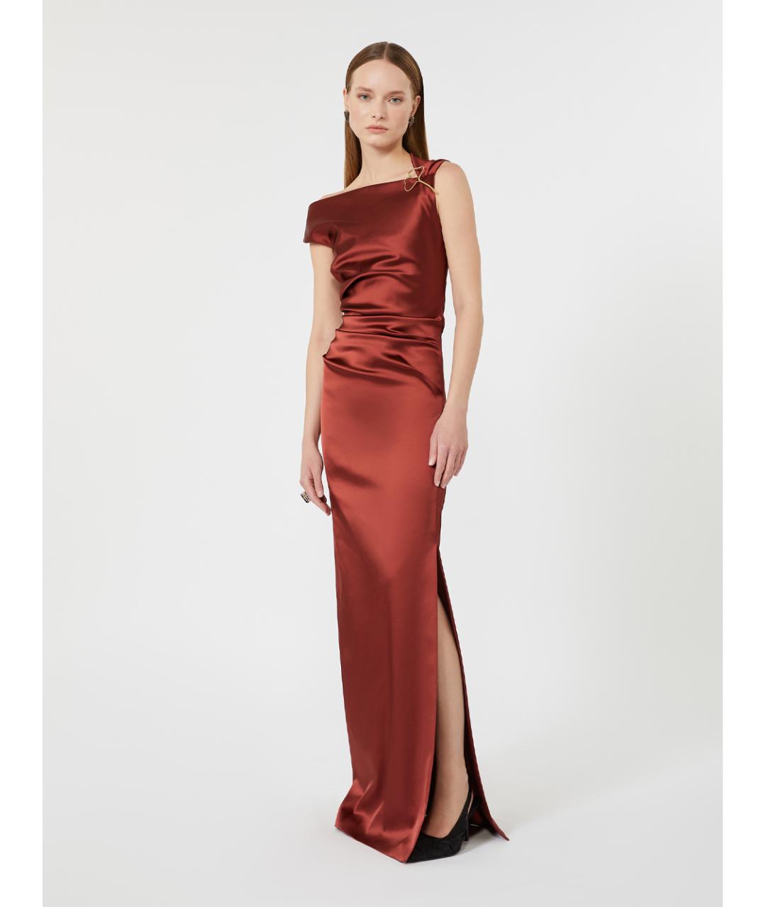 MAX MARA Красное ацетатное вечернее платье, фото 2