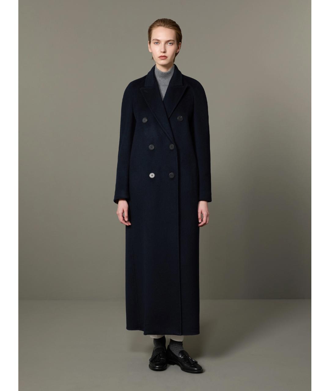 MAX MARA Темно-синее кашемировое пальто, фото 4