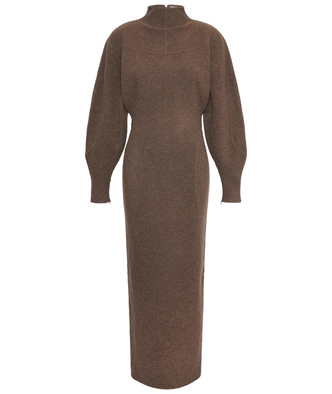 MAX MARA Коричневое шерстяное повседневное платье, фото 1