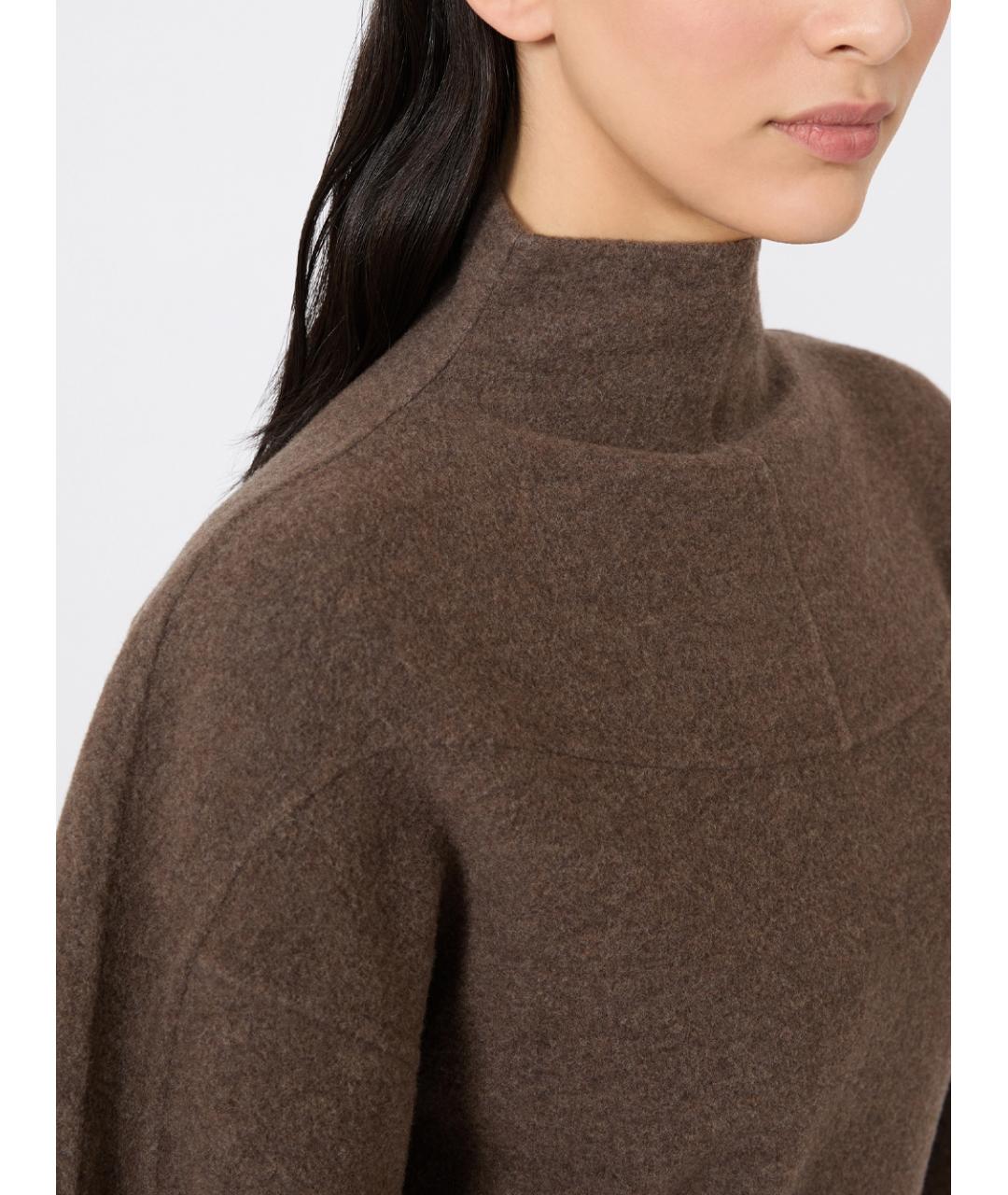 MAX MARA Коричневое шерстяное повседневное платье, фото 4