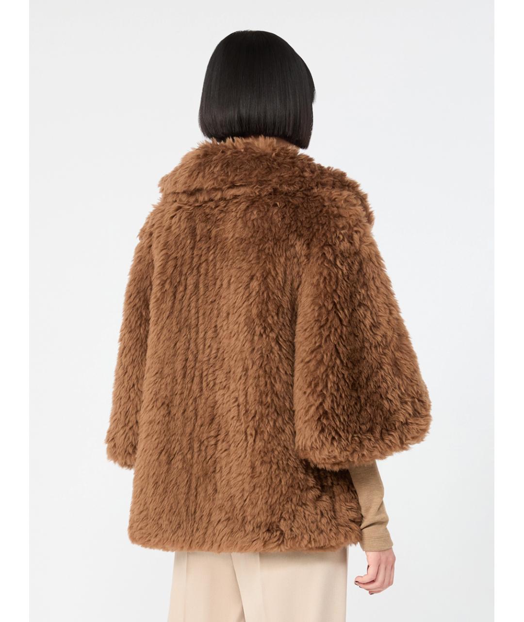 MAX MARA Коричневая шерстяная шуба, фото 3