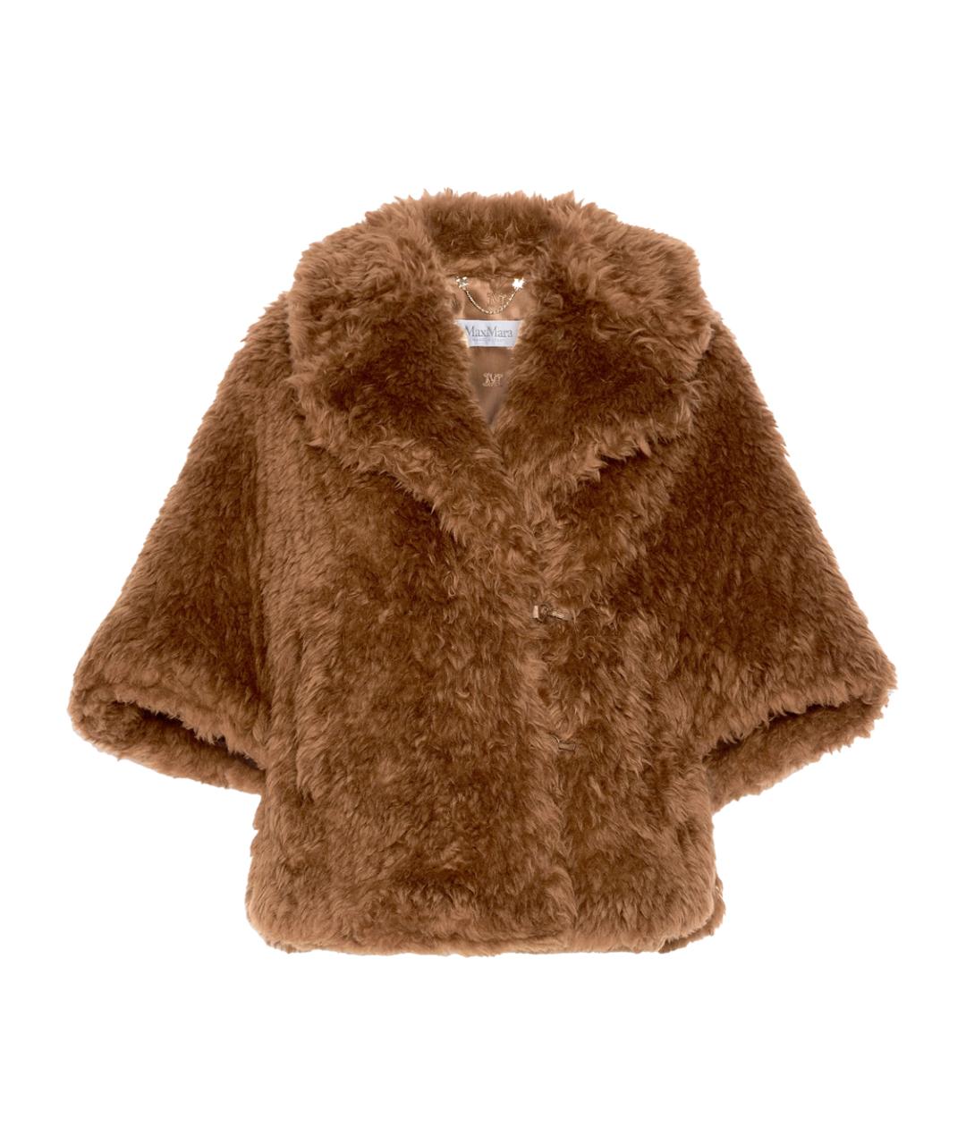 MAX MARA Коричневая шерстяная шуба, фото 1