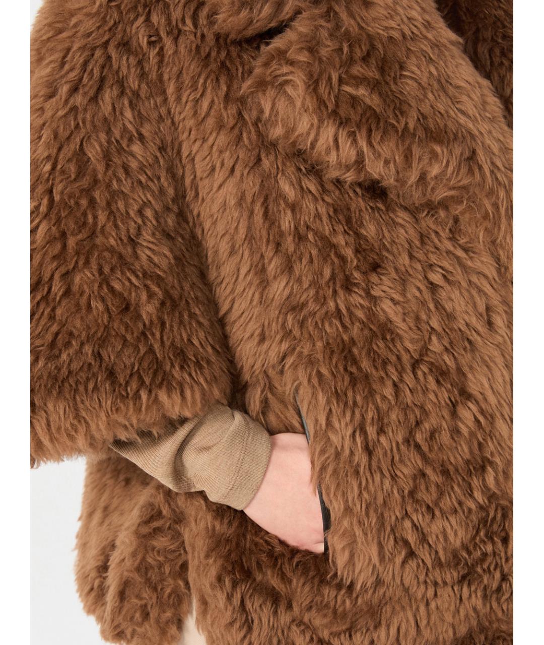 MAX MARA Коричневая шерстяная шуба, фото 4