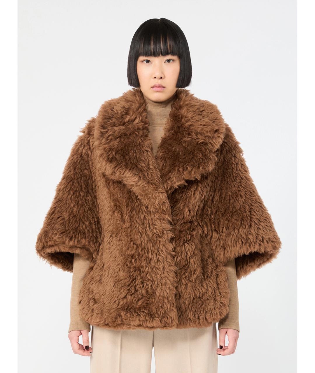 MAX MARA Коричневая шерстяная шуба, фото 2