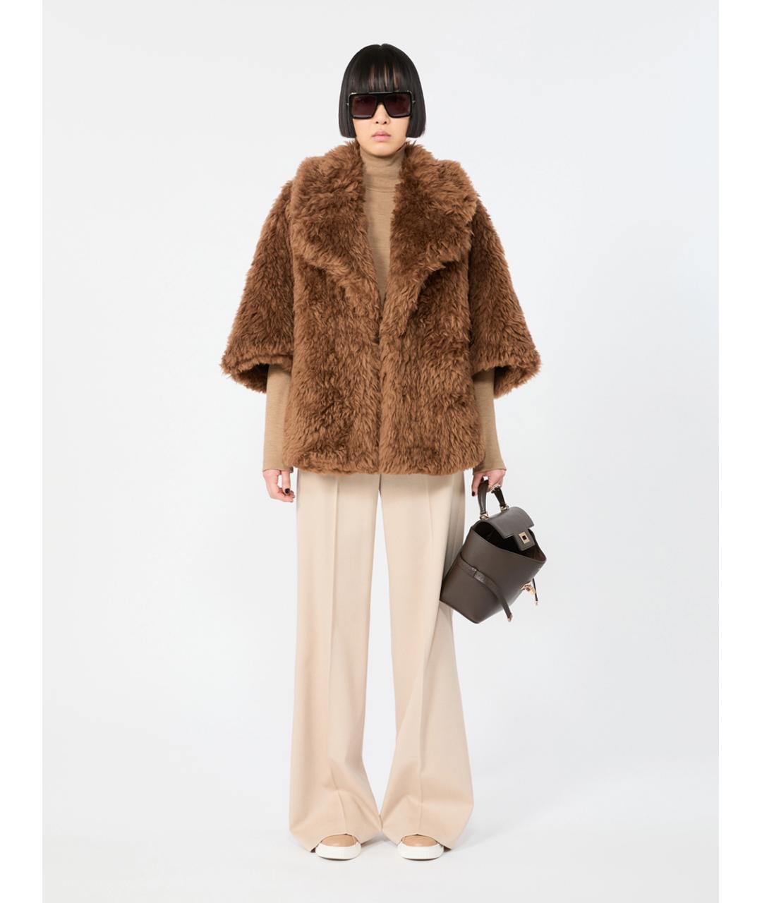 MAX MARA Коричневая шерстяная шуба, фото 5