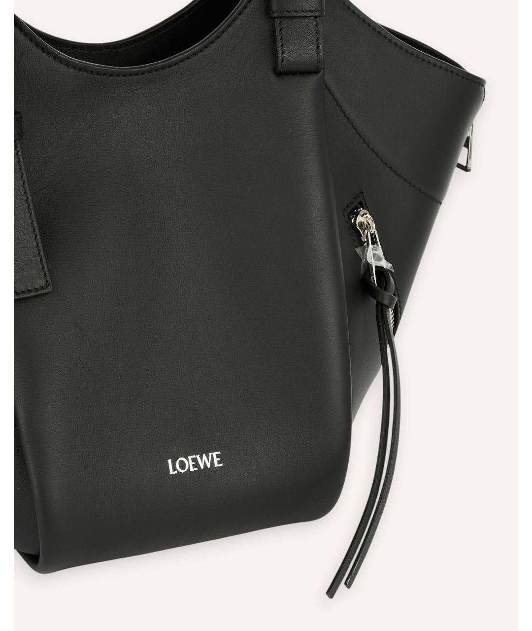 LOEWE Черная кожаная сумка тоут, фото 6