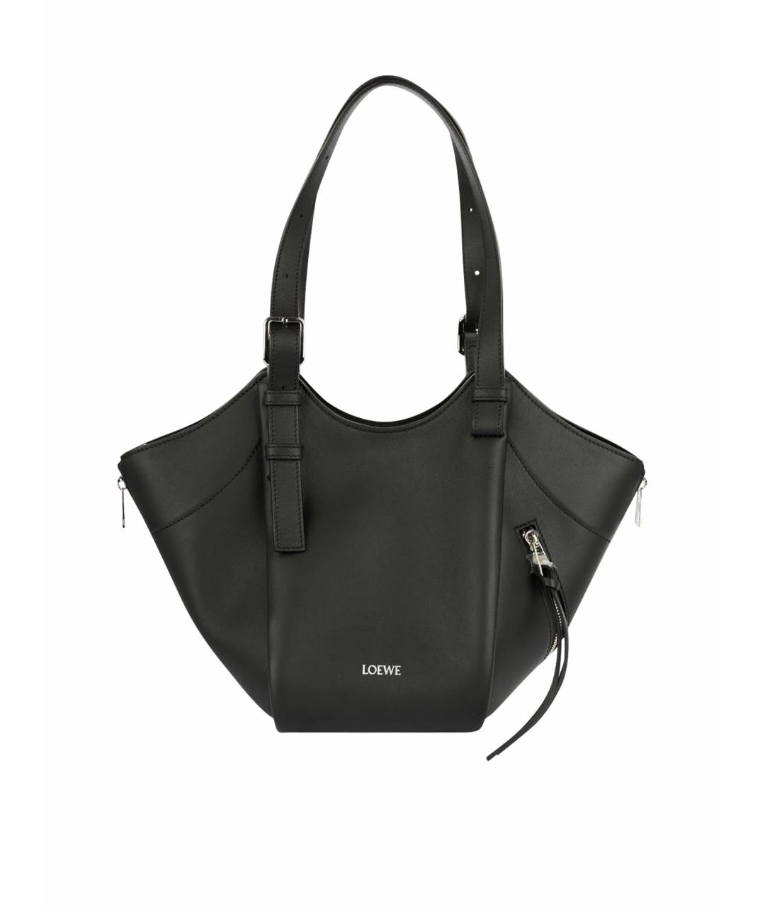 LOEWE Черная кожаная сумка тоут, фото 1
