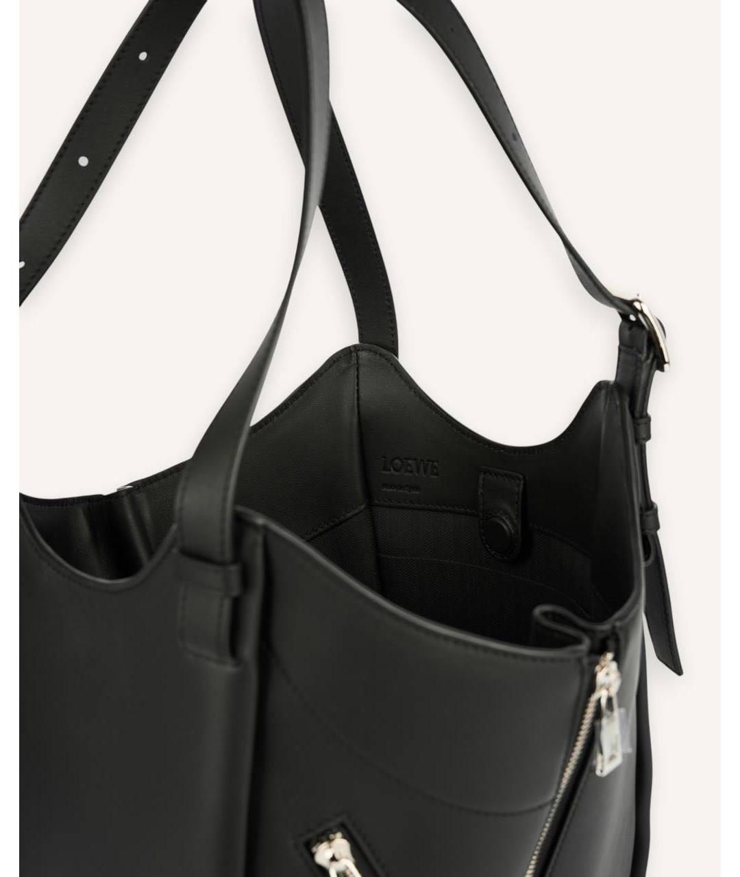 LOEWE Черная кожаная сумка тоут, фото 3