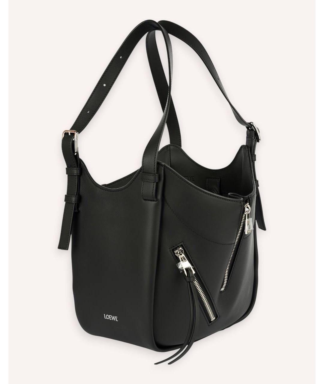 LOEWE Черная кожаная сумка тоут, фото 4