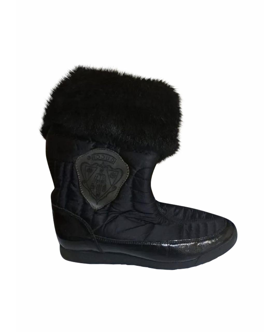 GUCCI Черные сапоги из лакированной кожи, фото 1