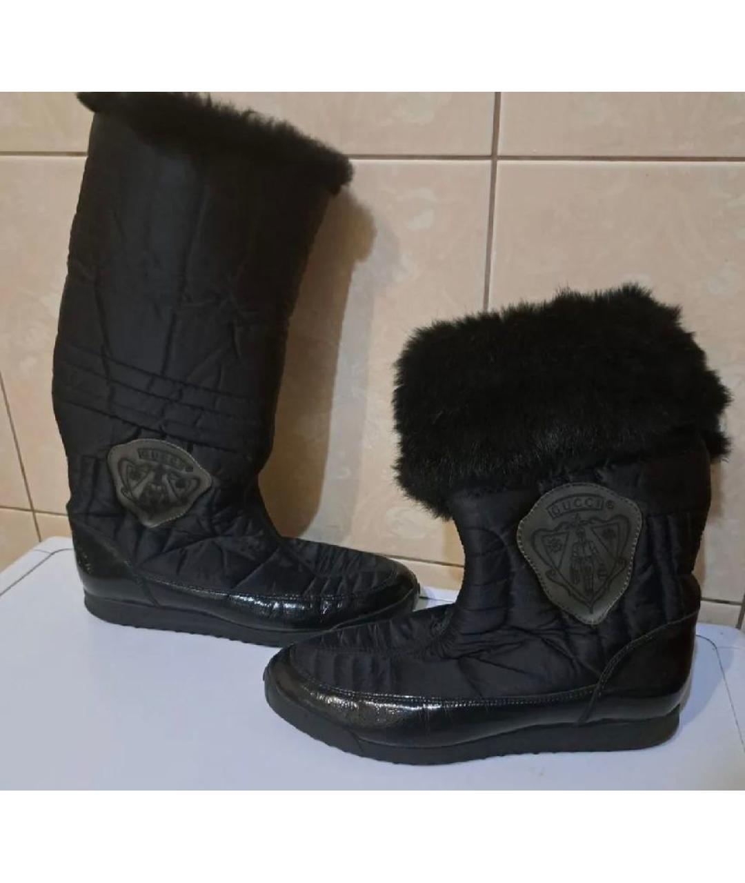 GUCCI Черные сапоги из лакированной кожи, фото 6