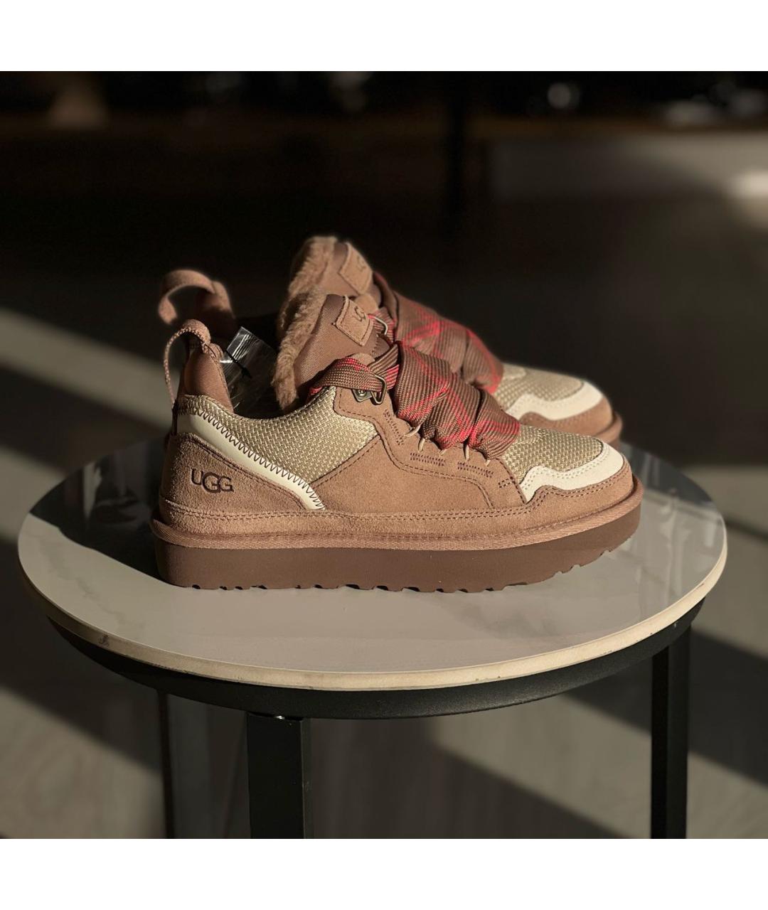 UGG Бежевые текстильные кроссовки, фото 5
