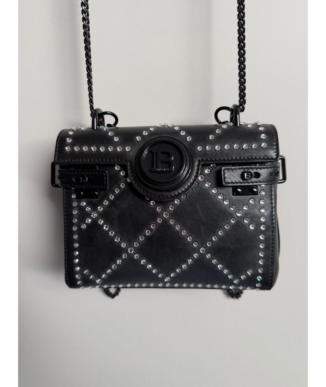 BALMAIN Черная кожаная сумка через плечо, фото 5