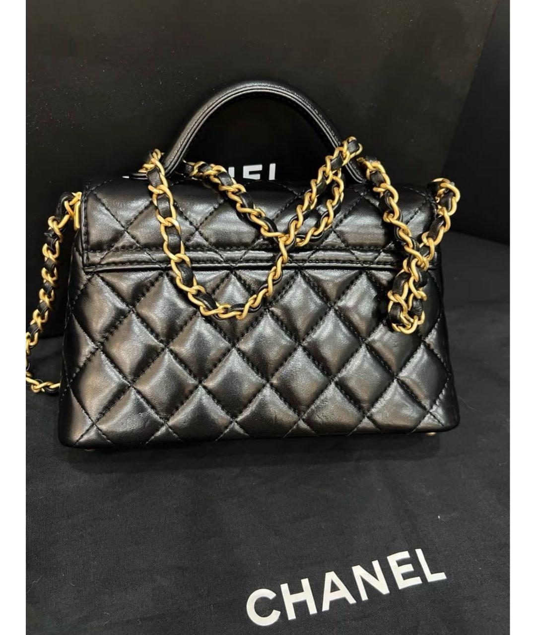 CHANEL Черная кожаная сумка через плечо, фото 4
