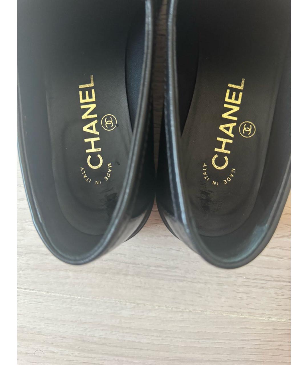 CHANEL Черные кожаные лоферы, фото 5