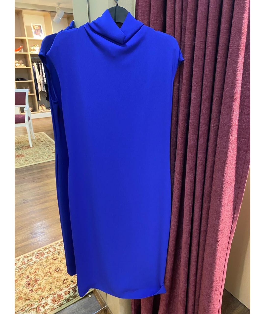 JOSEPH Синее вискозное коктейльное платье, фото 7