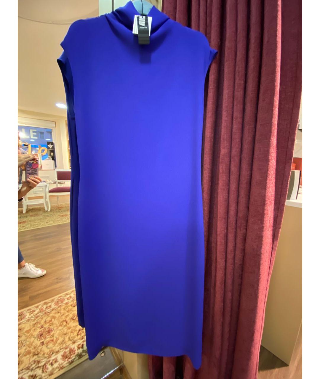 JOSEPH Синее вискозное коктейльное платье, фото 5
