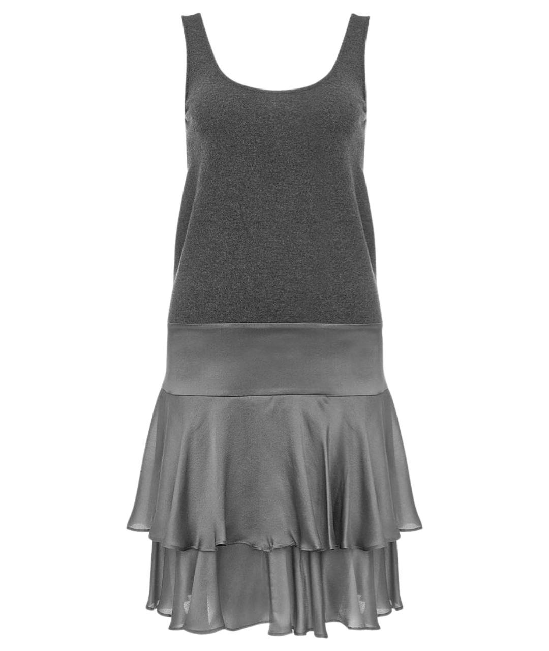 DIANE VON FURSTENBERG Серое шерстяное повседневное платье, фото 1