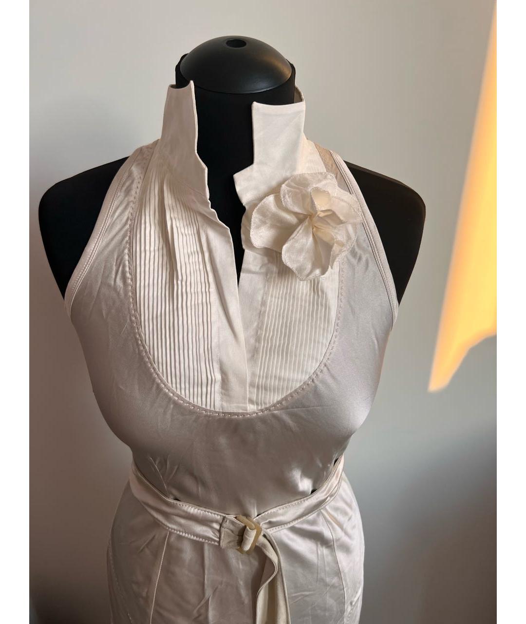 BRUNELLO CUCINELLI Белое шелковое вечернее платье, фото 2