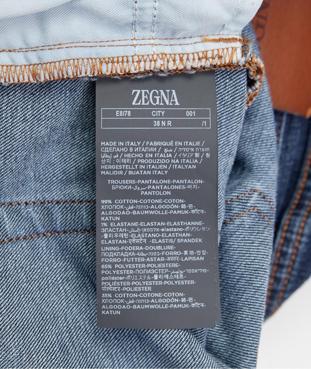 ZEGNA Синие хлопковые прямые джинсы, фото 4