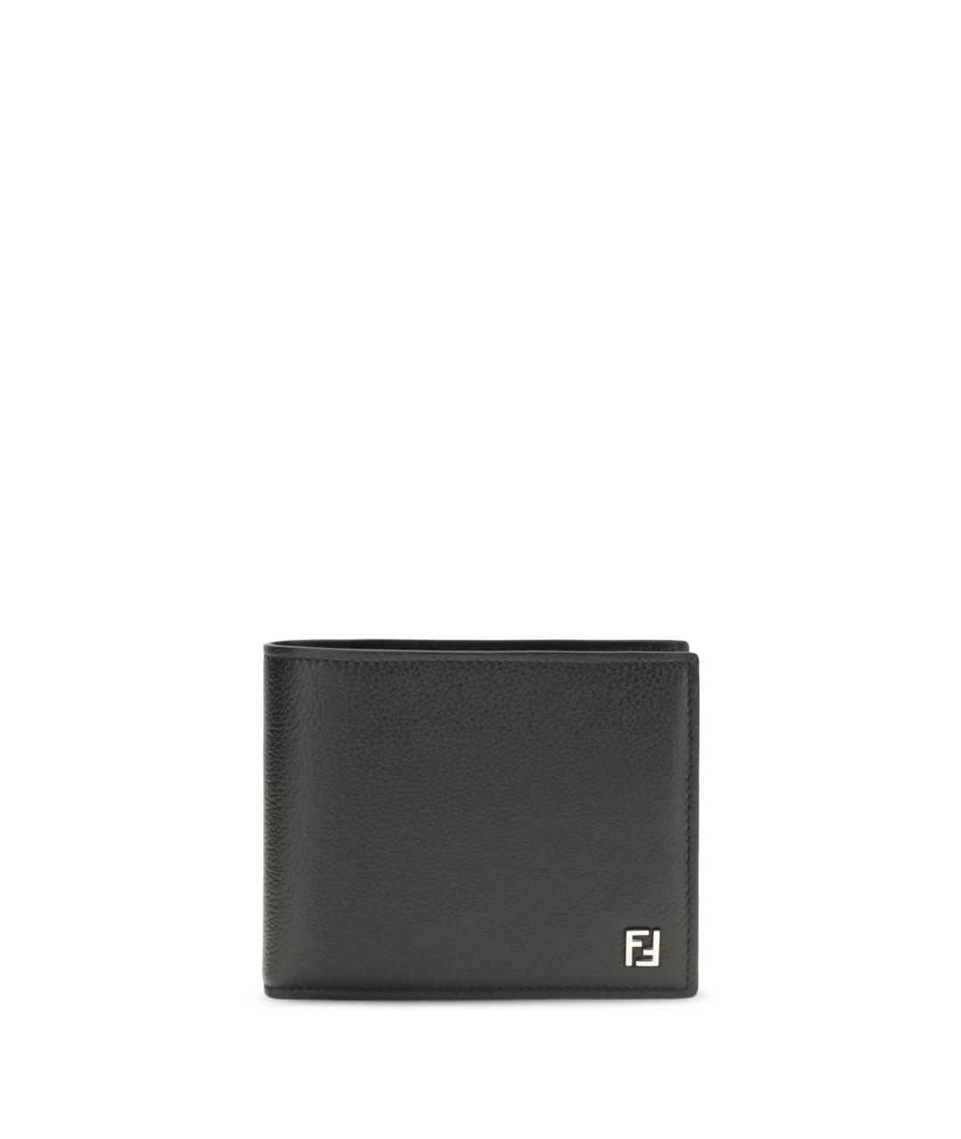 FENDI Черный кожаный кошелек, фото 4