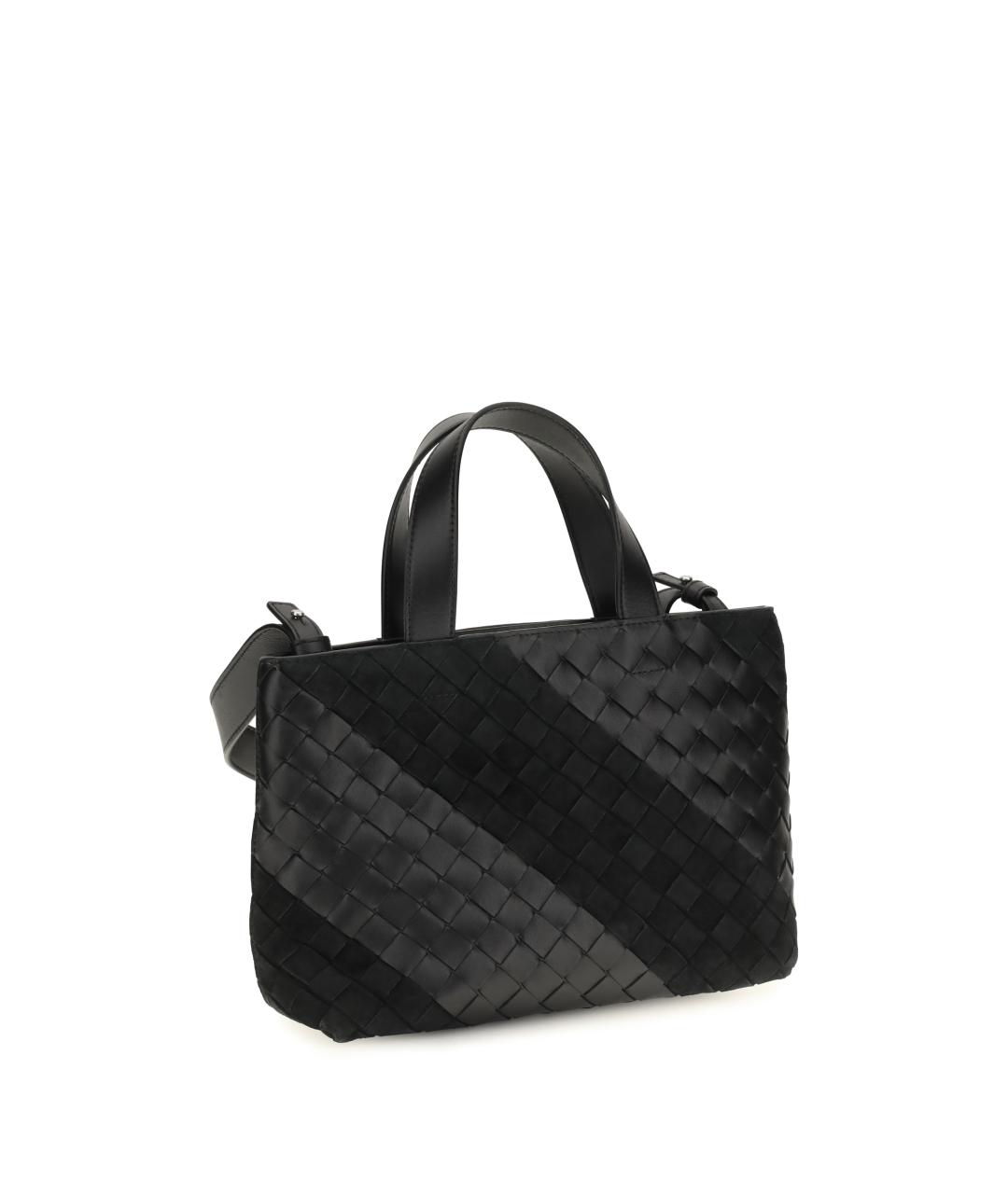 BOTTEGA VENETA Черная кожаная сумка тоут, фото 3