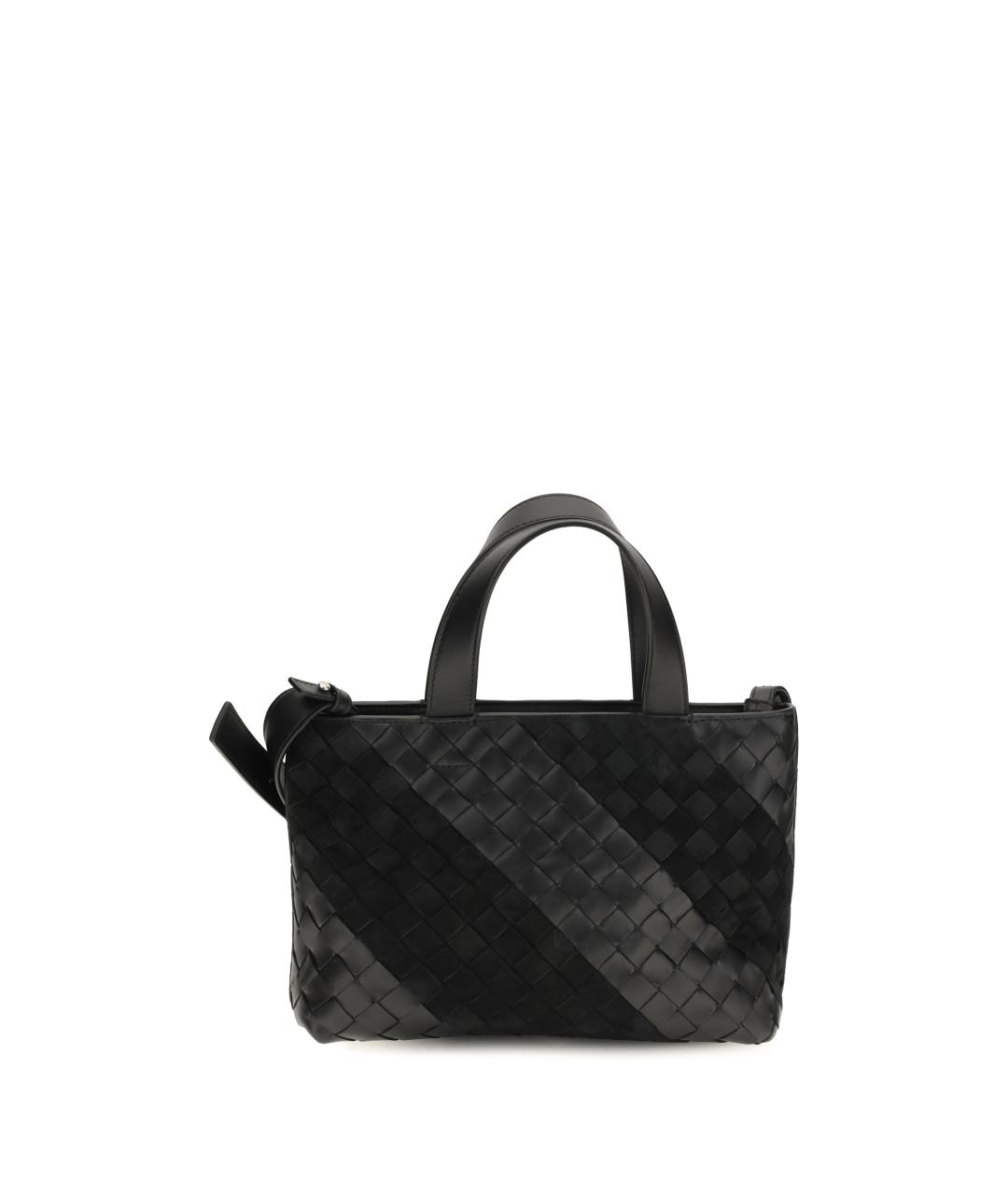 BOTTEGA VENETA Черная кожаная сумка тоут, фото 5