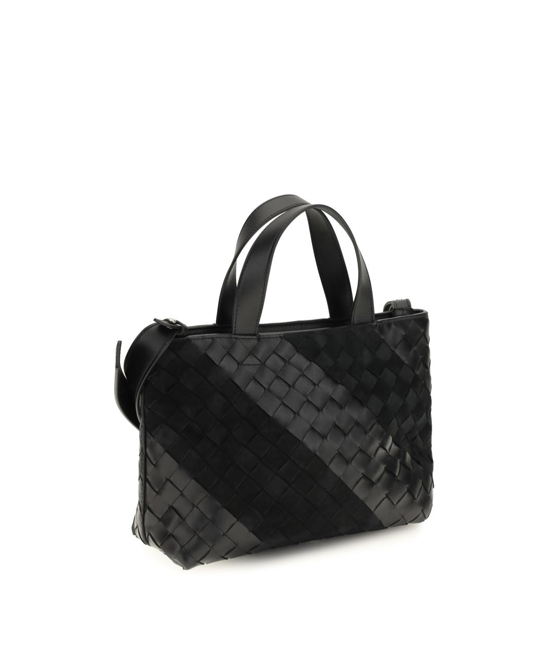 BOTTEGA VENETA Черная кожаная сумка тоут, фото 2