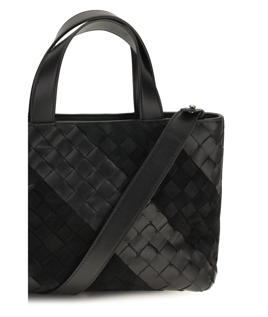 BOTTEGA VENETA Черная кожаная сумка тоут, фото 4