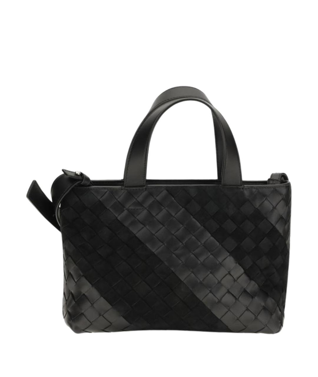 BOTTEGA VENETA Черная кожаная сумка тоут, фото 1
