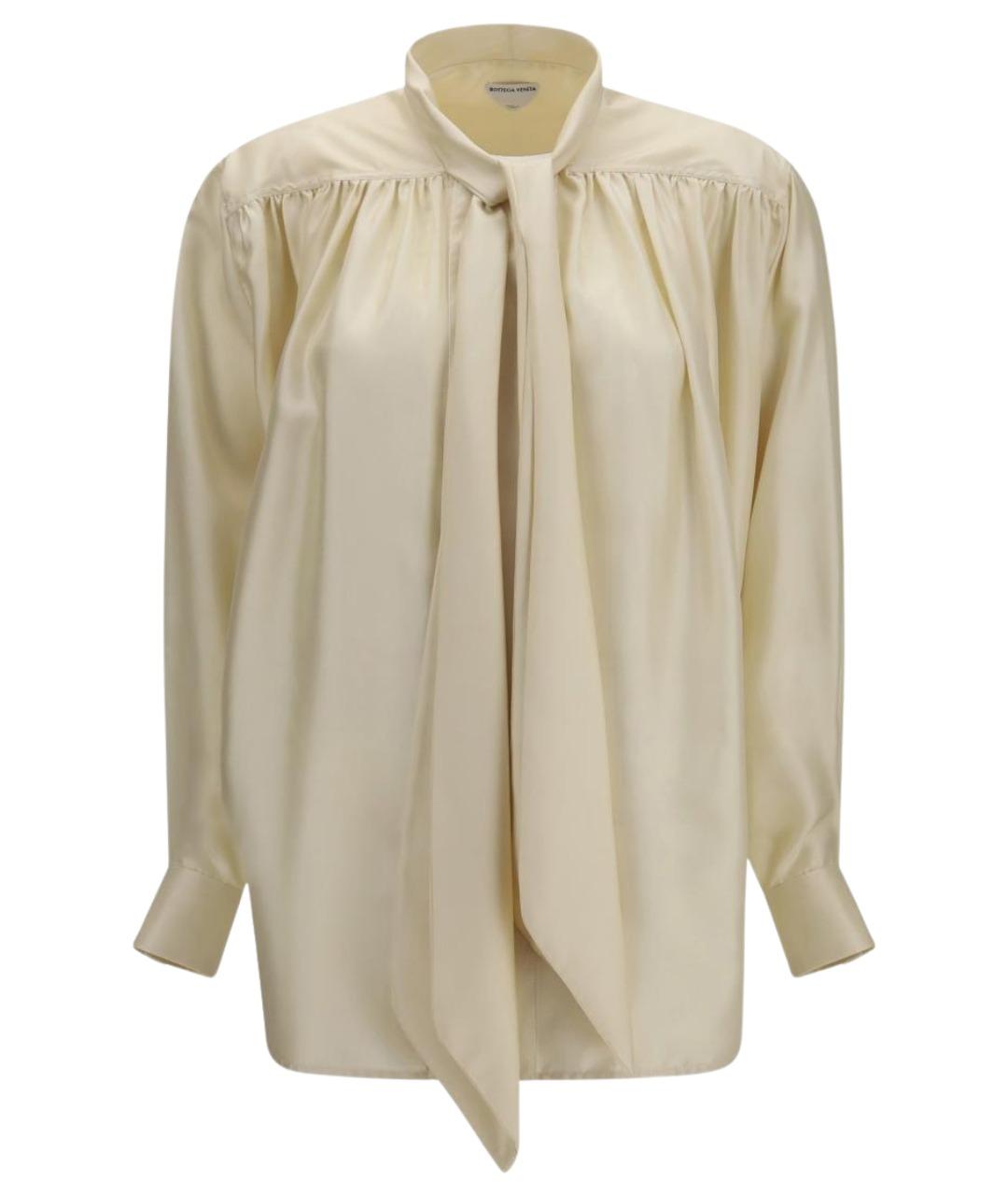 BOTTEGA VENETA Бежевая шелковая блузы, фото 1