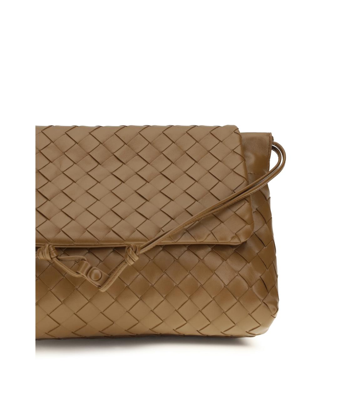 BOTTEGA VENETA Коричневая кожаная сумка через плечо, фото 4