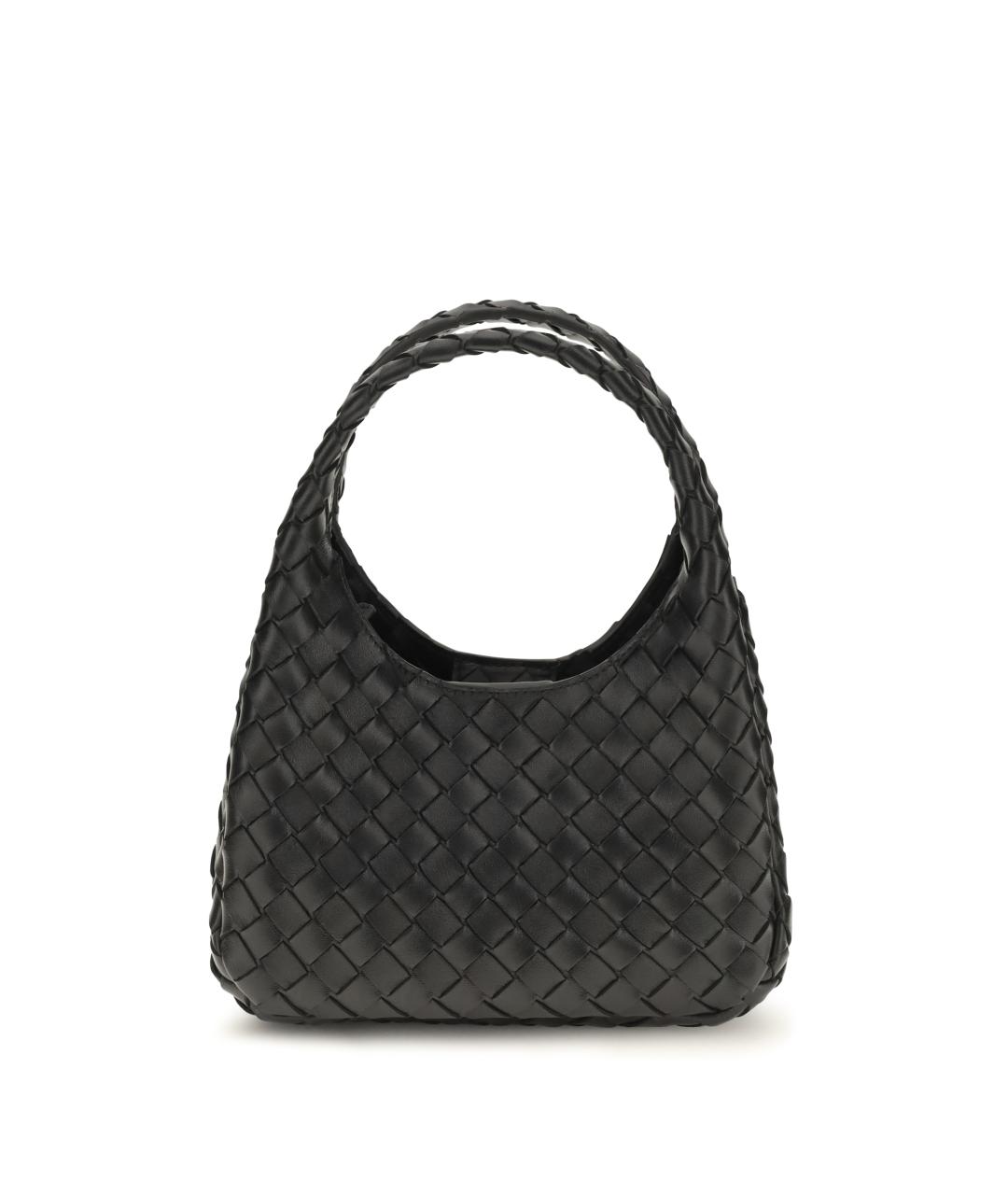 BOTTEGA VENETA Черная кожаная сумка через плечо, фото 5