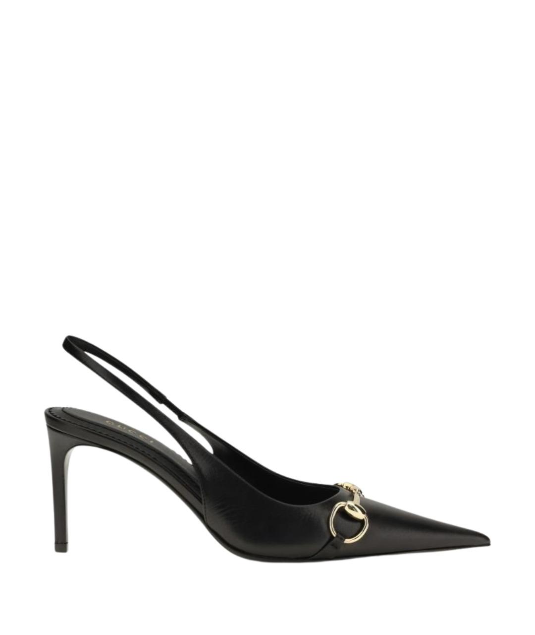 GUCCI Черные кожаные туфли, фото 1