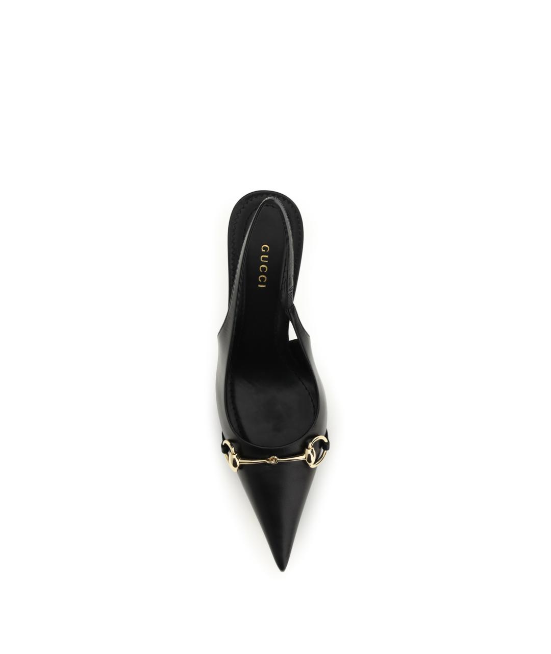 GUCCI Черные кожаные туфли, фото 4