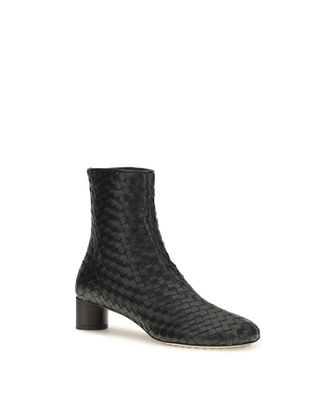 BOTTEGA VENETA Черные кожаные ботильоны, фото 2