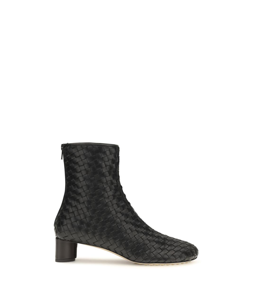 BOTTEGA VENETA Черные кожаные ботильоны, фото 4