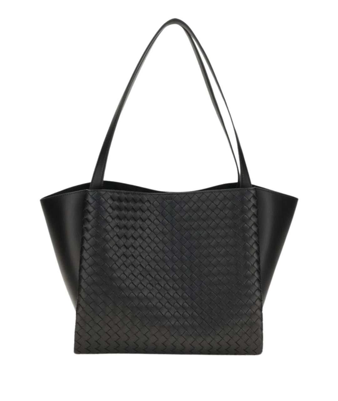 BOTTEGA VENETA Черная кожаная сумка тоут, фото 1