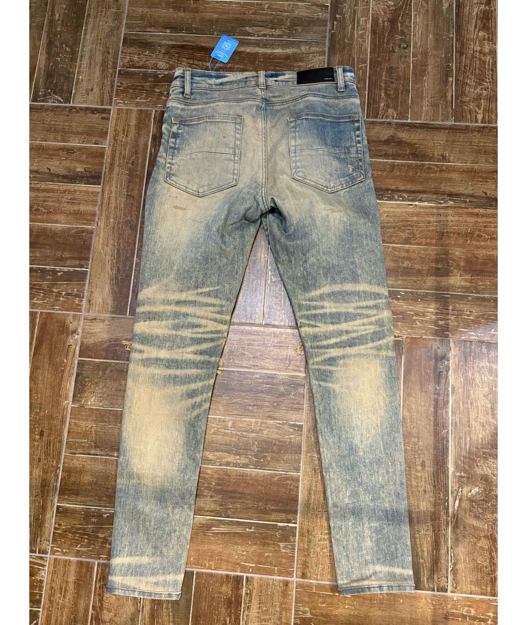 AMIRI Синие хлопковые джинсы скинни, фото 2
