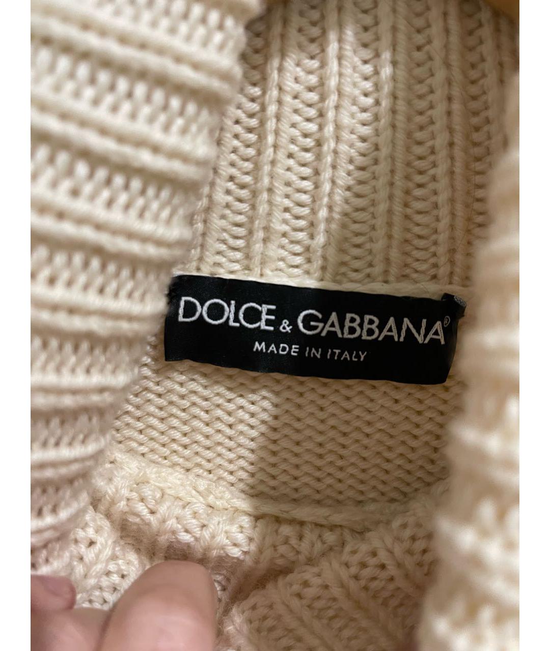 DOLCE&GABBANA Белый шерстяной джемпер / свитер, фото 3