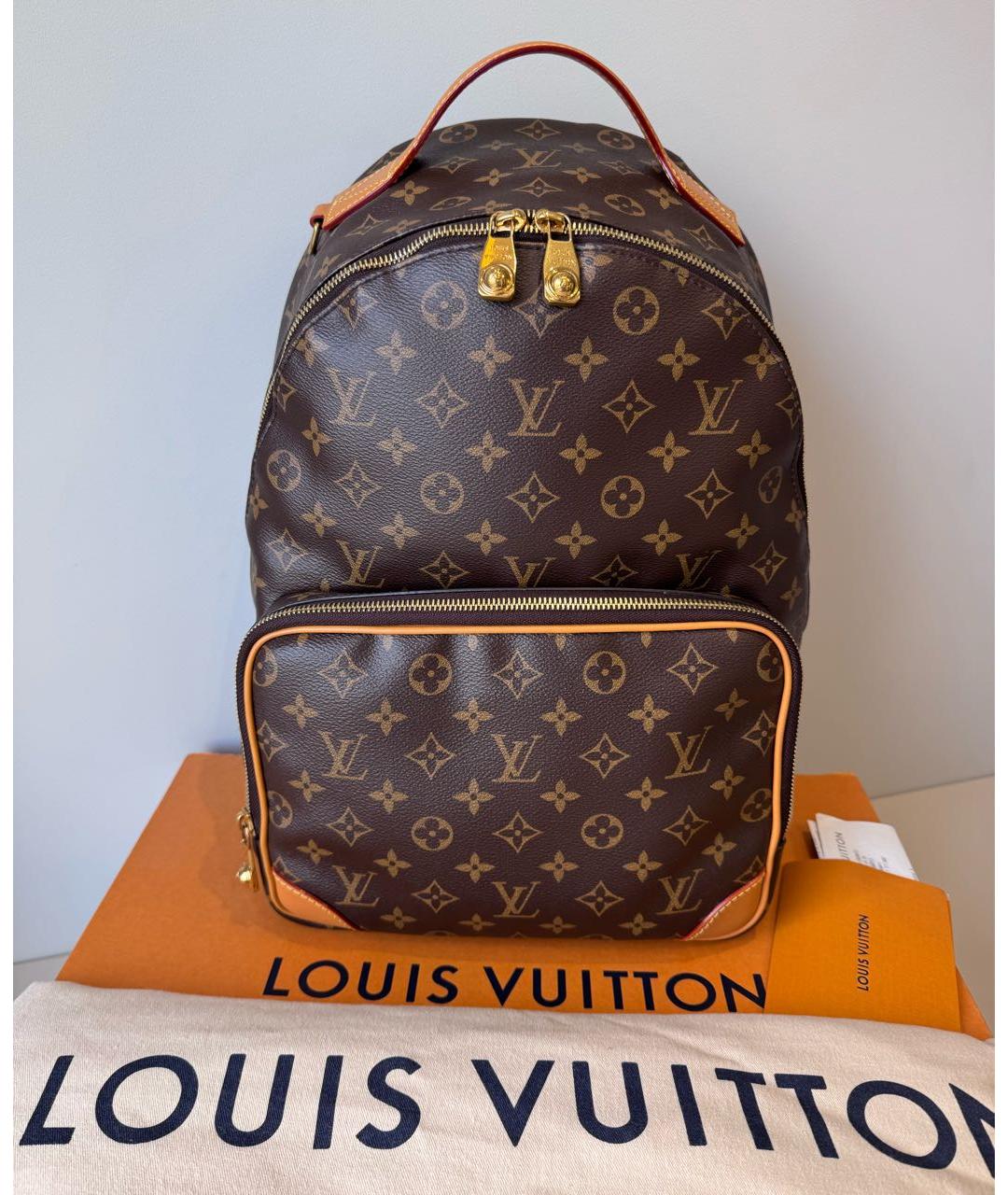 LOUIS VUITTON Коричневый кожаный рюкзак, фото 2