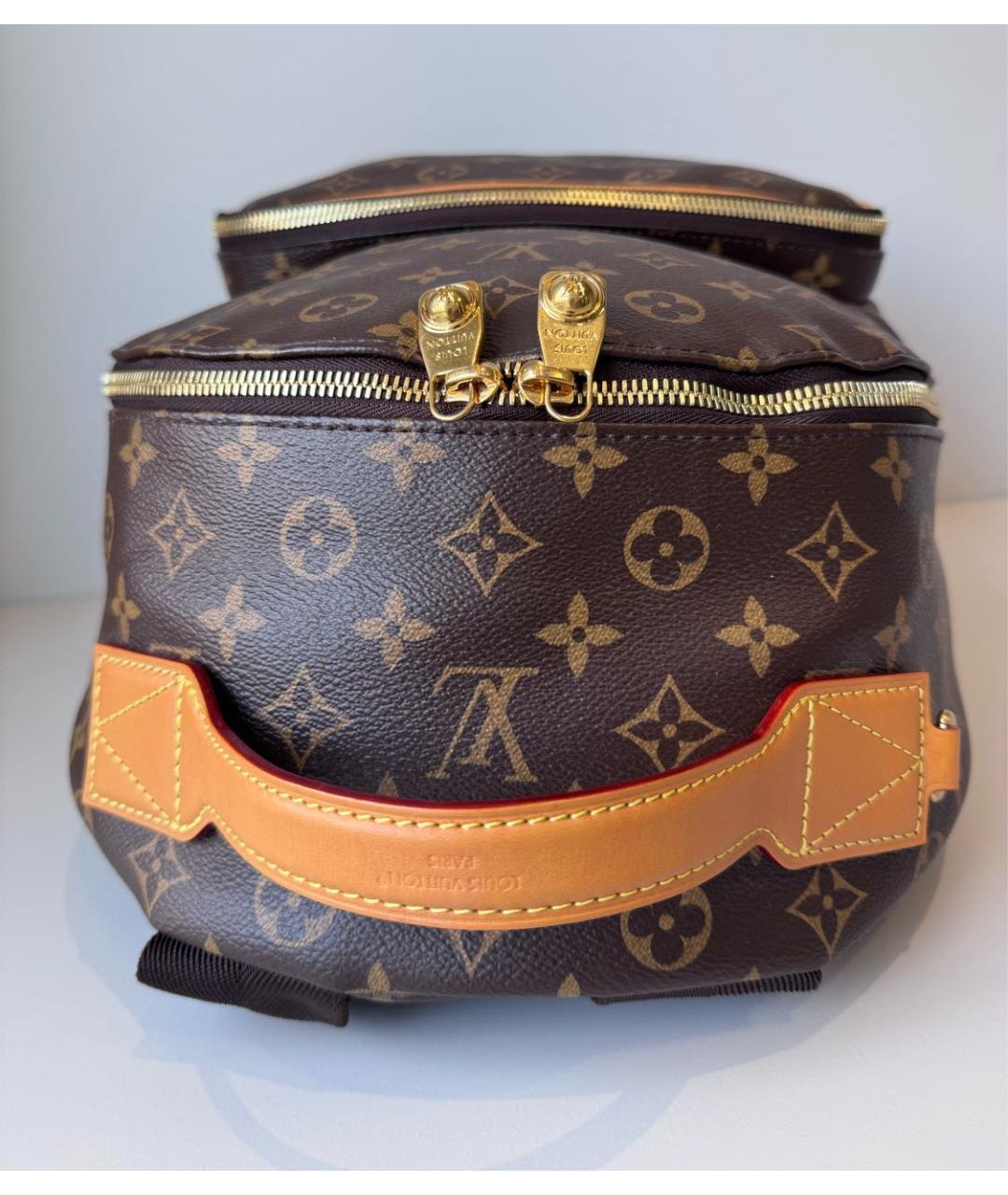 LOUIS VUITTON Коричневый кожаный рюкзак, фото 5