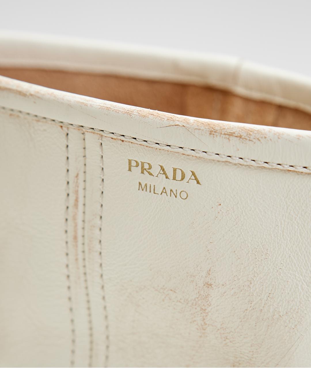 PRADA Бежевые кожаные сапоги, фото 5