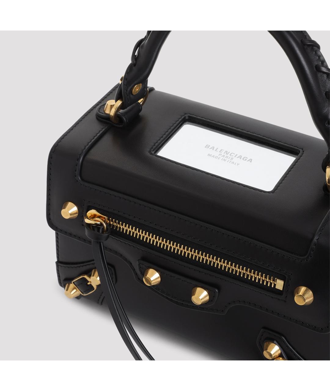 BALENCIAGA Черная кожаная сумка с короткими ручками, фото 3