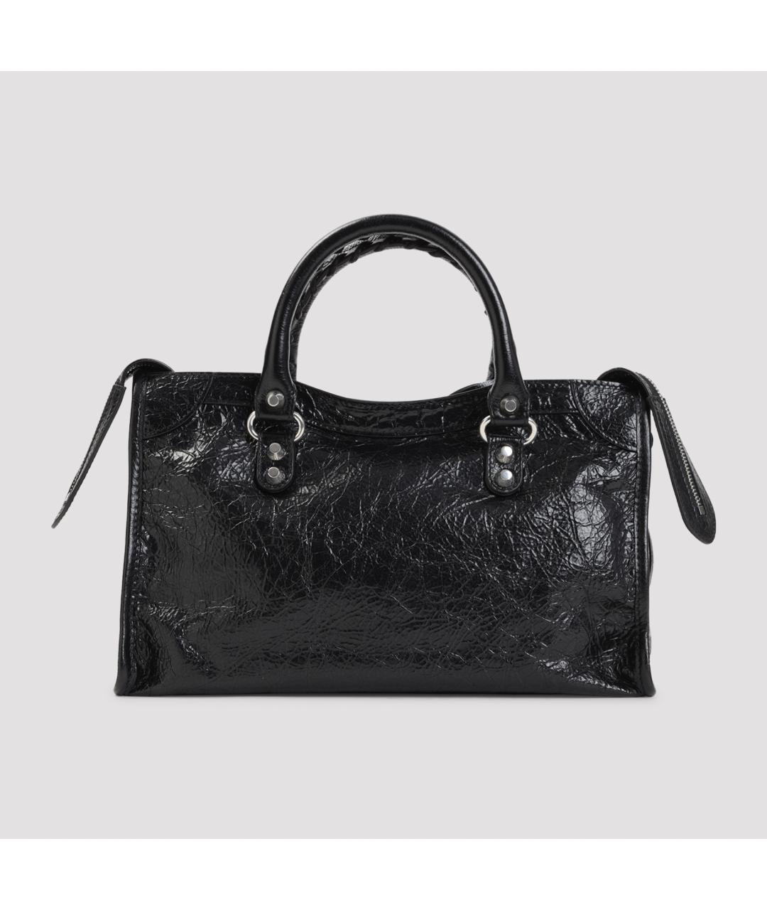 BALENCIAGA Черная кожаная сумка тоут, фото 2